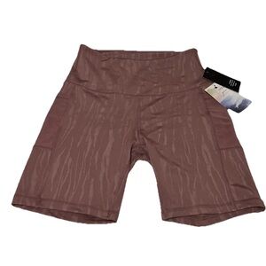 NWT LegEnd Mauve Athletic Biker Shorts‎ Yoga/Gym/Running SidePockets Size L-